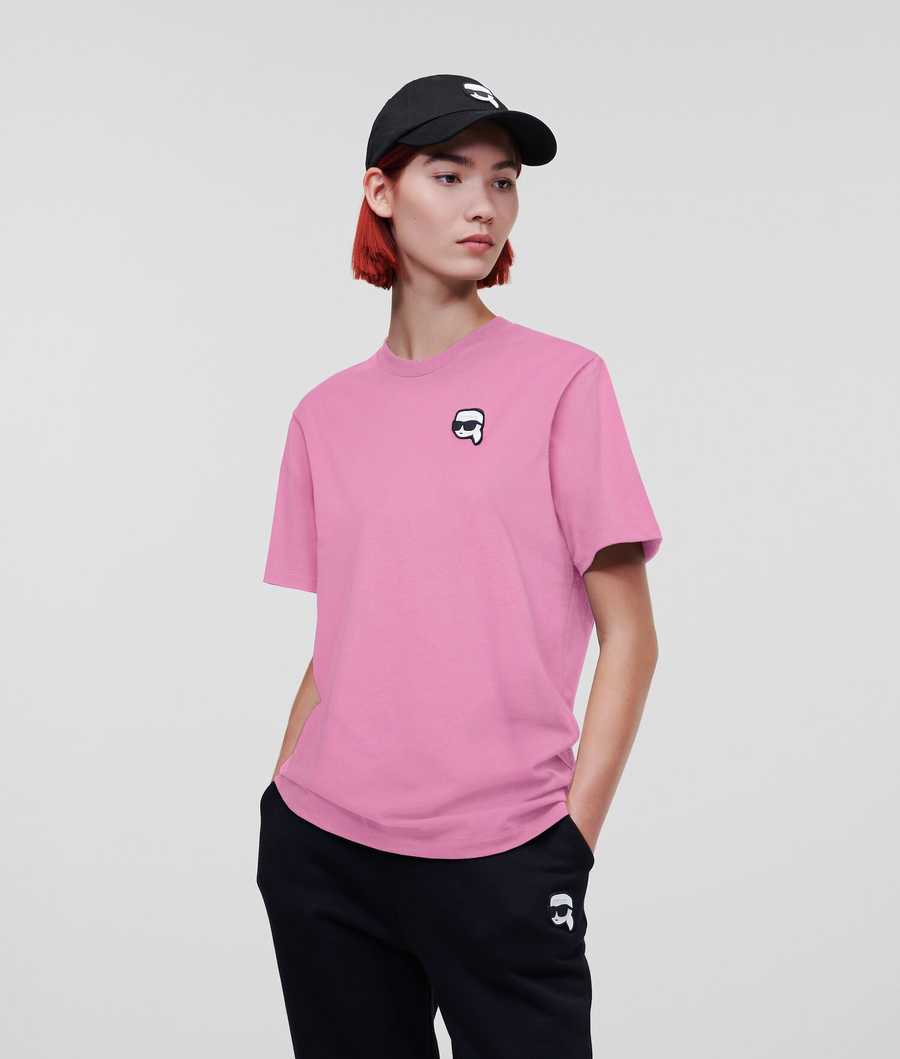 Pink Women's Karl Lagerfeld Ikonik 2.0 Oversized T-Shirts | TH957TRQB