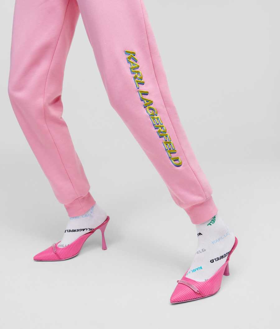 Pink Women's Karl Lagerfeld Karl Future Logo Sweatpants | TH130ZNMF