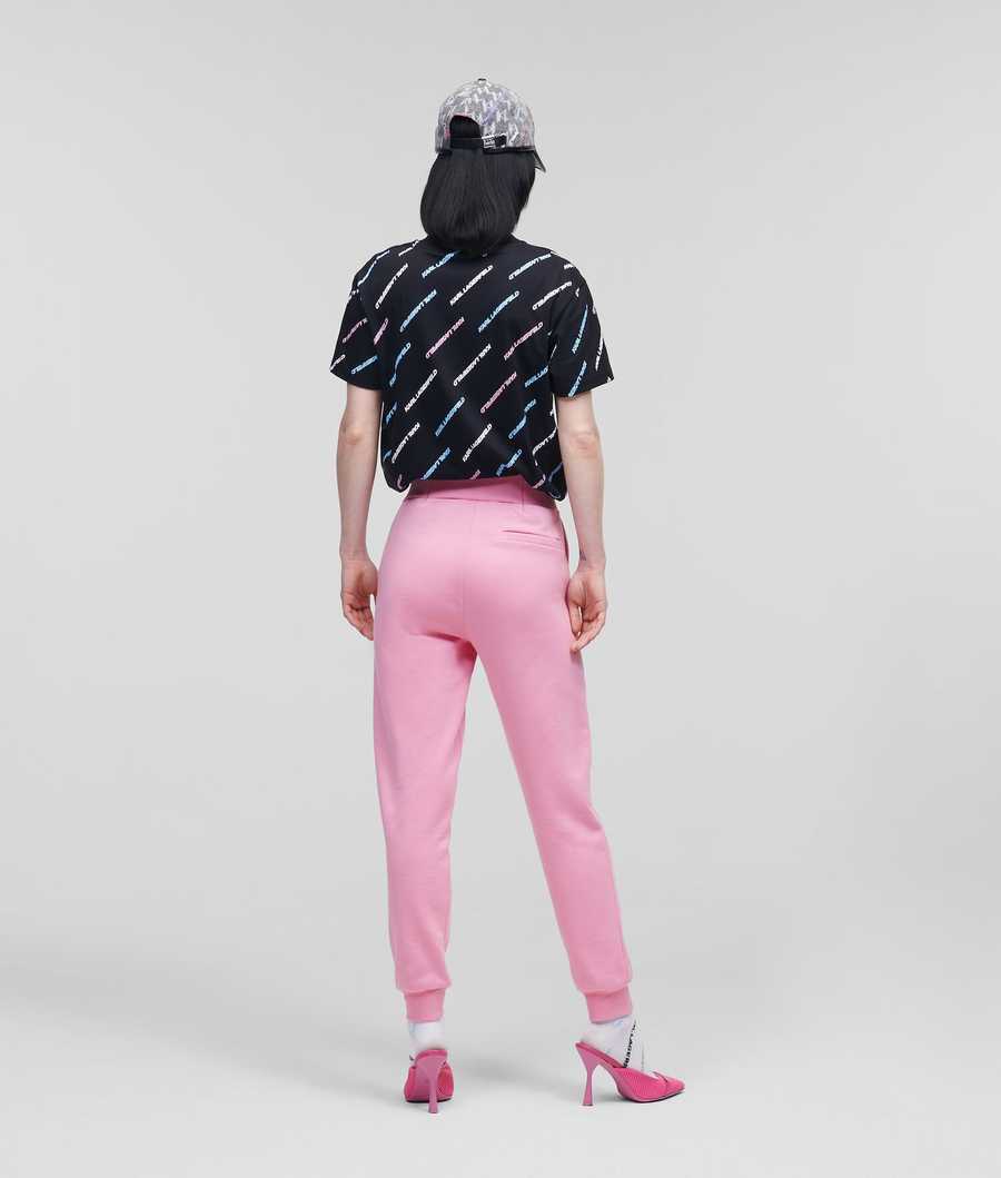 Pink Women's Karl Lagerfeld Karl Future Logo Sweatpants | TH130ZNMF