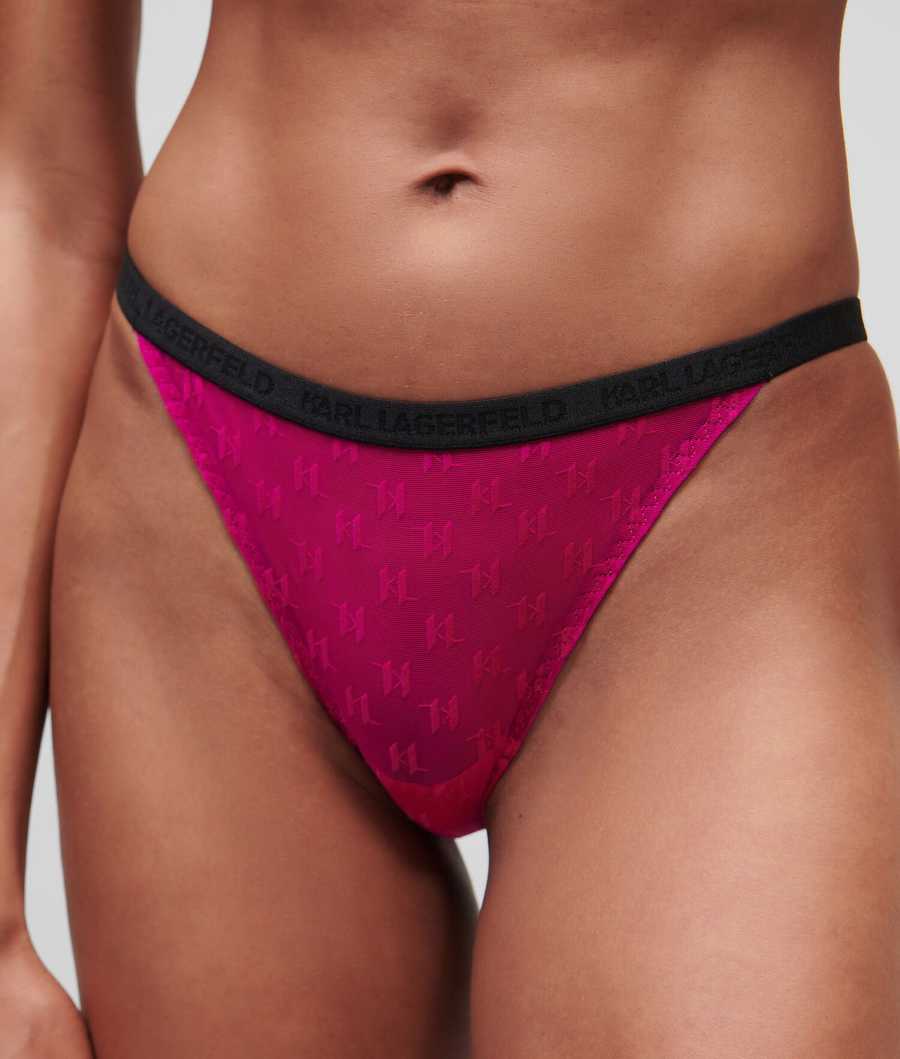 Pink Women's Karl Lagerfeld Kl Monogram Brazilian Brief Underwear | TH210CKUB