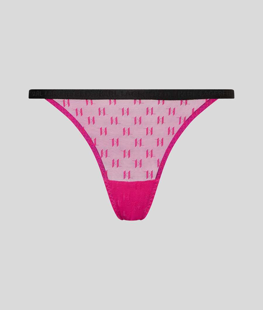 Pink Women\'s Karl Lagerfeld Kl Monogram Brazilian Brief Underwear | TH210CKUB