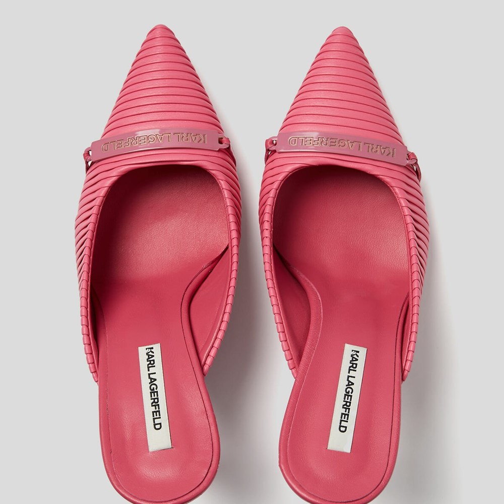 Pink Women's Karl Lagerfeld Panache Pleated Court Shoes Sandals & Flats | TH629YLRT