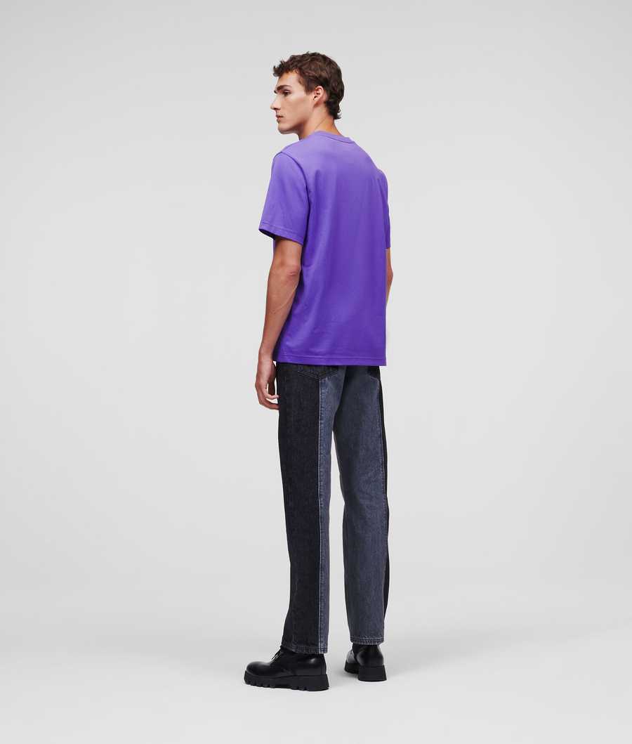 Purple Men's Karl Lagerfeld Rue St-guillaume T-Shirts | TH342ILNM