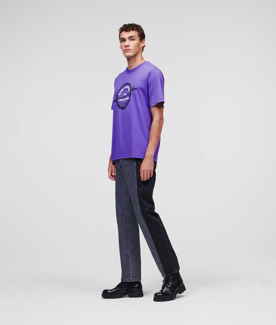 Purple Men's Karl Lagerfeld Rue St-guillaume T-Shirts | TH342ILNM