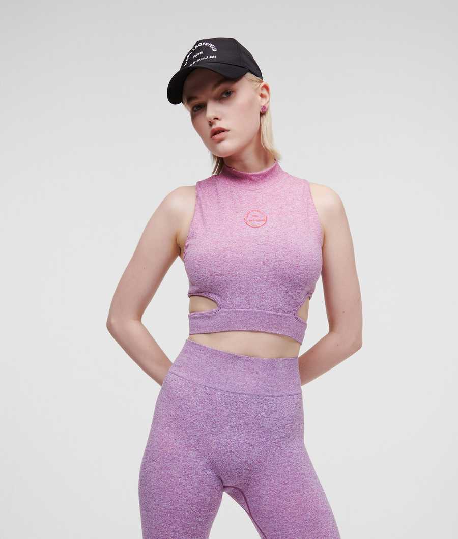 Purple / Pink Women's Karl Lagerfeld Rue St-guillaume Seamless T-Shirts | TH362RASO