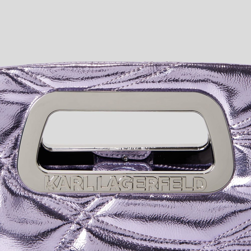 Purple Women's Karl Lagerfeld K/Kloud Metallic Small Top Handbags | TH951OZSK