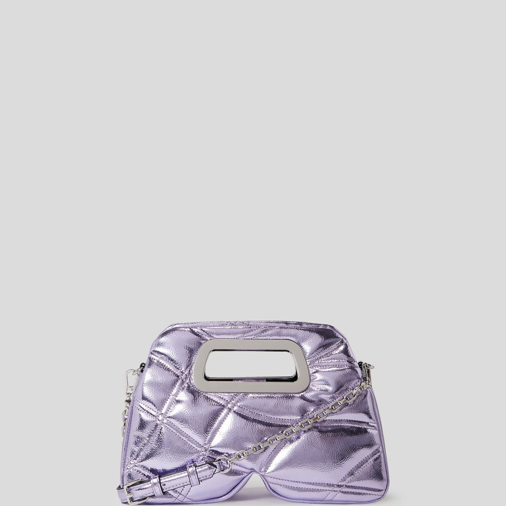 Purple Women's Karl Lagerfeld K/Kloud Metallic Small Top Handbags | TH951OZSK