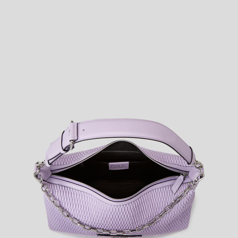 Purple Women's Karl Lagerfeld K/Kushion Quilted Extra-large Shoulder Bags | TH546AUXE