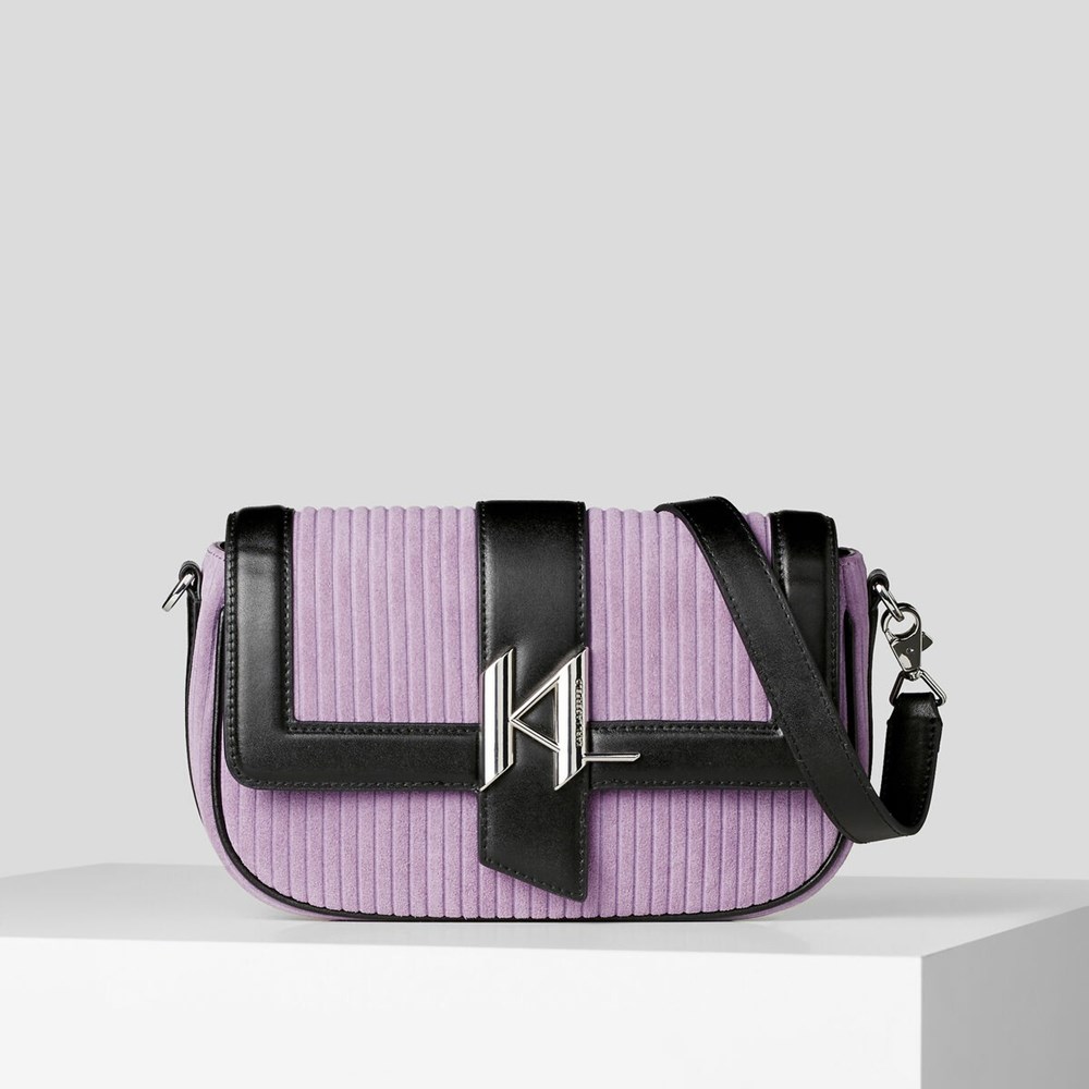 Purple Women\'s Karl Lagerfeld K/Saddle Corduroy Baguette Bag | TH841FQSR