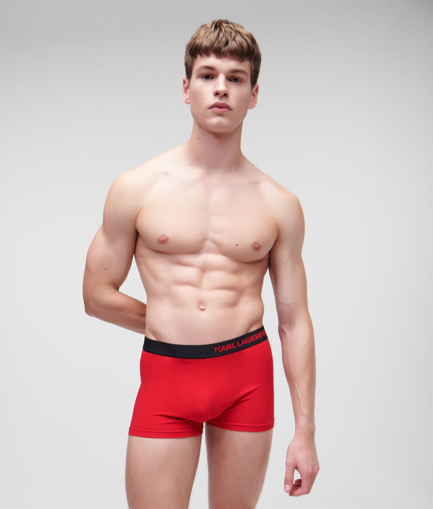 Red / Green / Navy Men's Karl Lagerfeld Hip Logo Trunk – 3 Pack Underwear | TH720EHBC