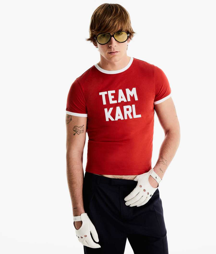 Red Men's Karl Lagerfeld Karl Lagerfeld X Alled-martinez Team Karl T-Shirts | TH346IXSZ