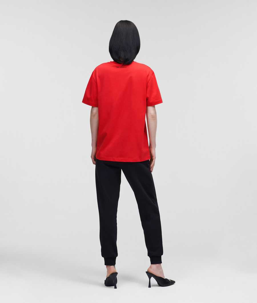 Red Women's Karl Lagerfeld Ikonik Heroes T-Shirts | TH718AHIC