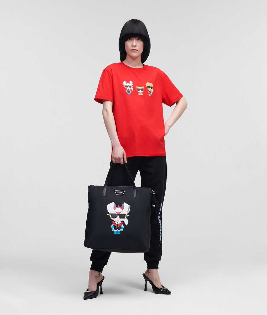 Red Women's Karl Lagerfeld Ikonik Heroes T-Shirts | TH718AHIC