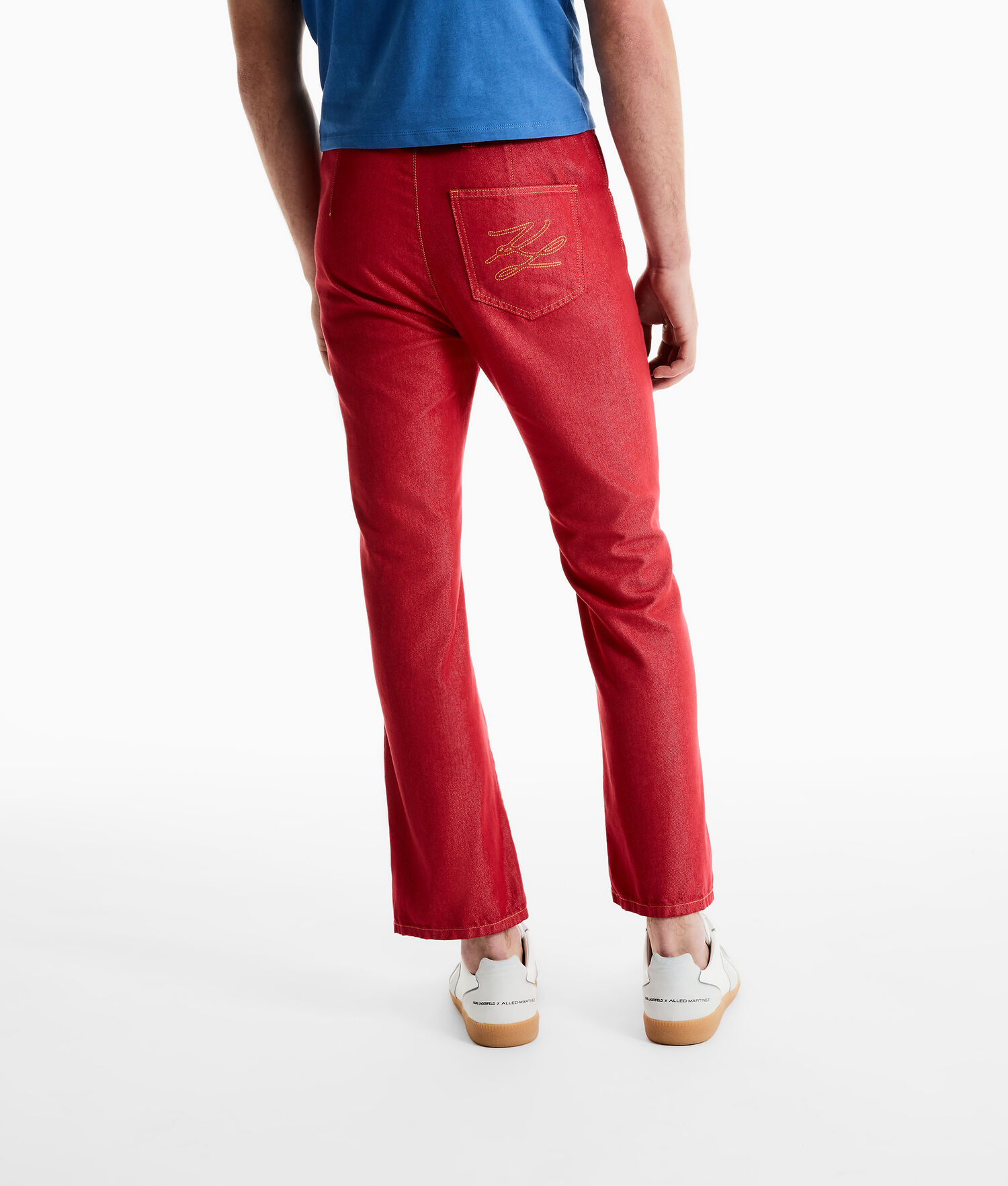 Red Women's Karl Lagerfeld Karl Lagerfeld X Alled-martinez Crop And Flare Jeans | TH672NSWH