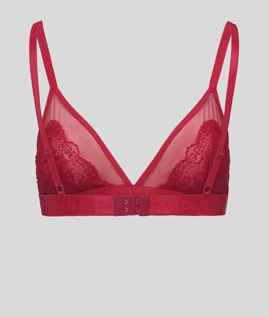 Red Women's Karl Lagerfeld Lace Triangle Bra Underwear | TH270IBMF