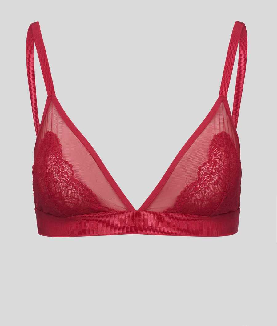 Red Women\'s Karl Lagerfeld Lace Triangle Bra Underwear | TH270IBMF