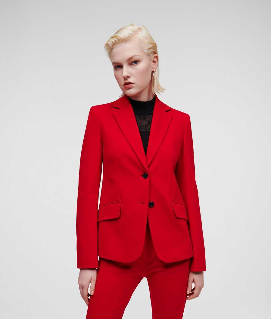 Red Women\'s Karl Lagerfeld Punto Jackets | TH531HNST