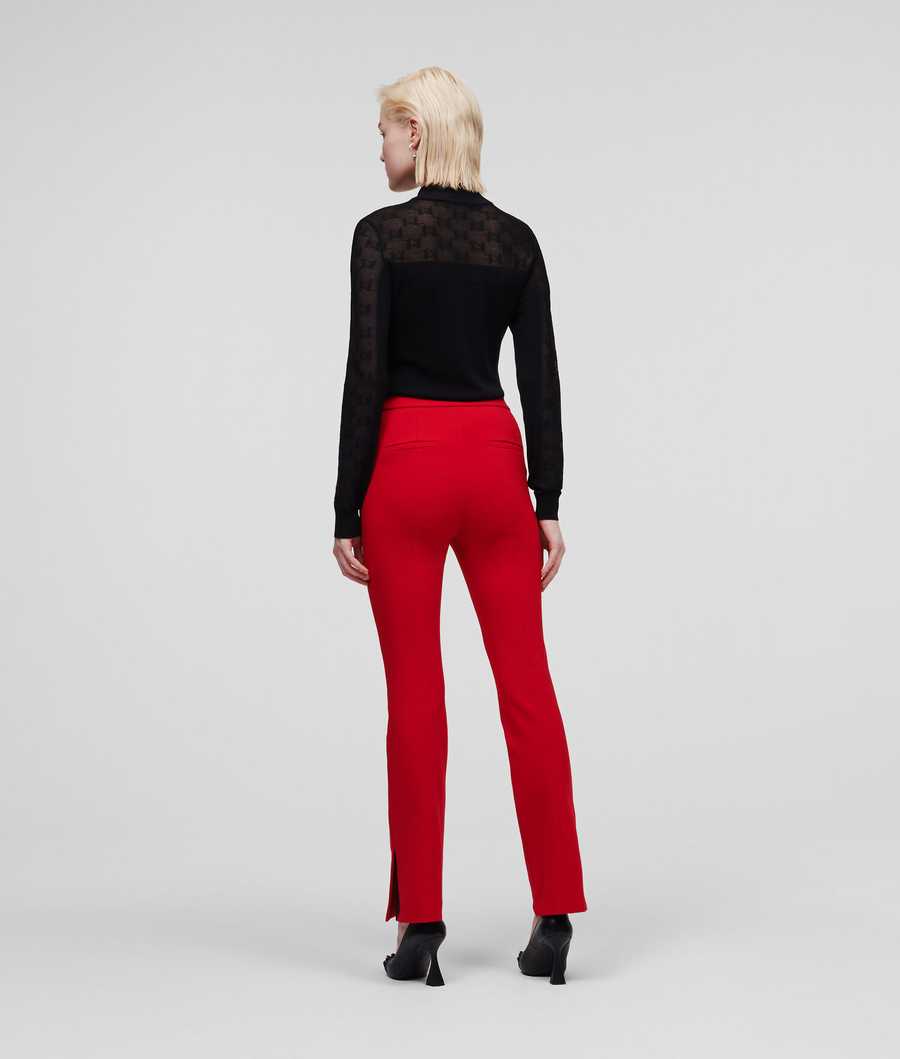 Red Women's Karl Lagerfeld Punto Pants | TH124JUCL