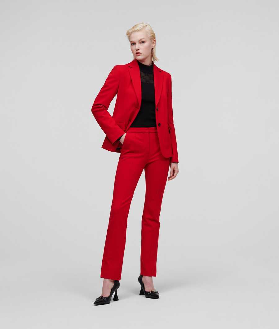 Red Women's Karl Lagerfeld Punto Pants | TH124JUCL