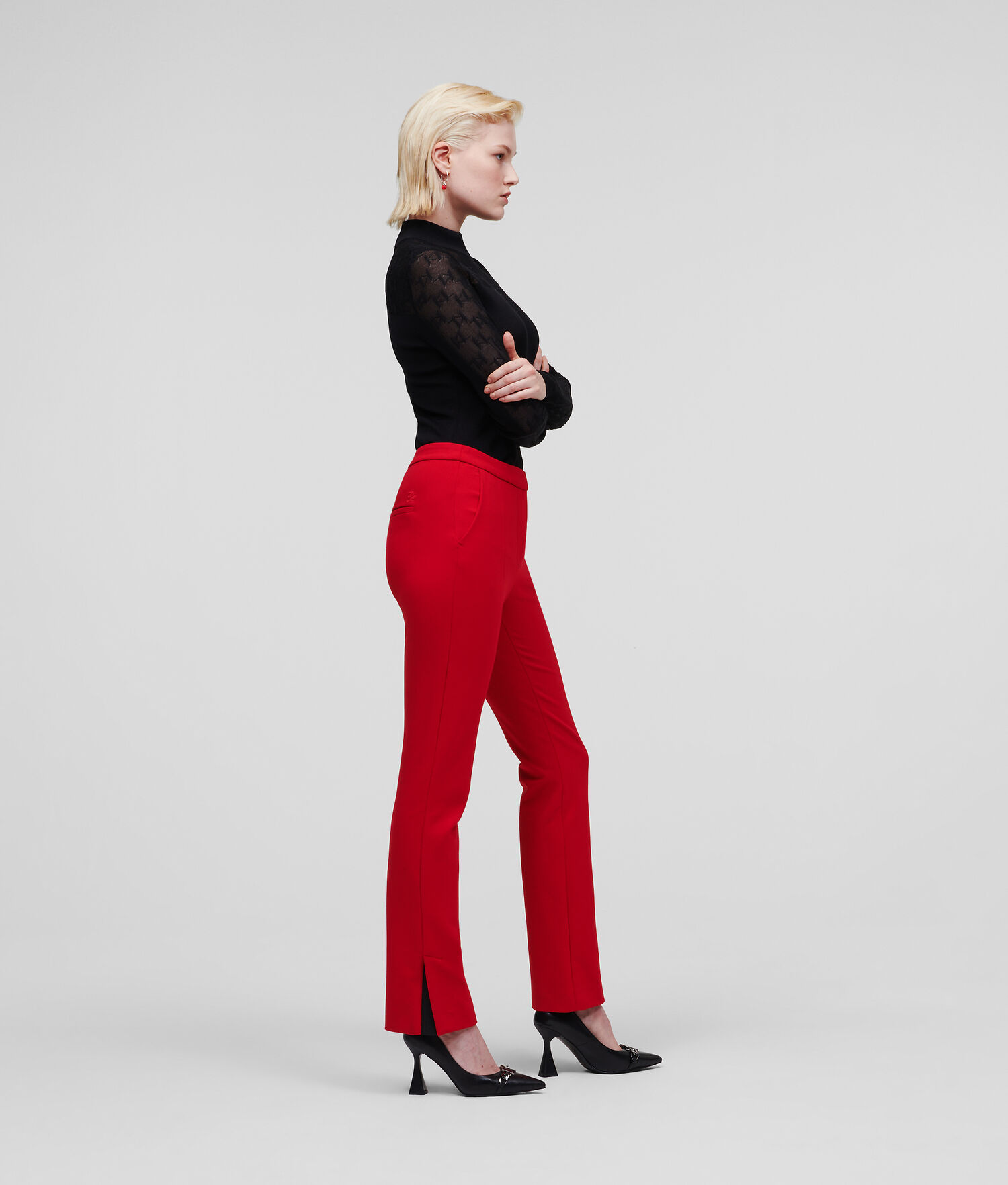 Red Women\'s Karl Lagerfeld Punto Pants | TH124JUCL