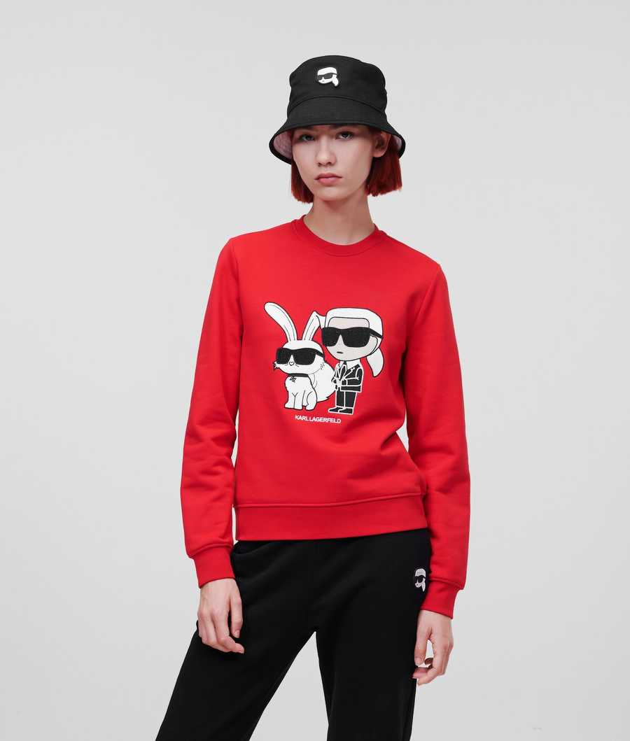 Red Women's Karl Lagerfeld Year Of The Rabbit Sweatshirts | TH203IOGM