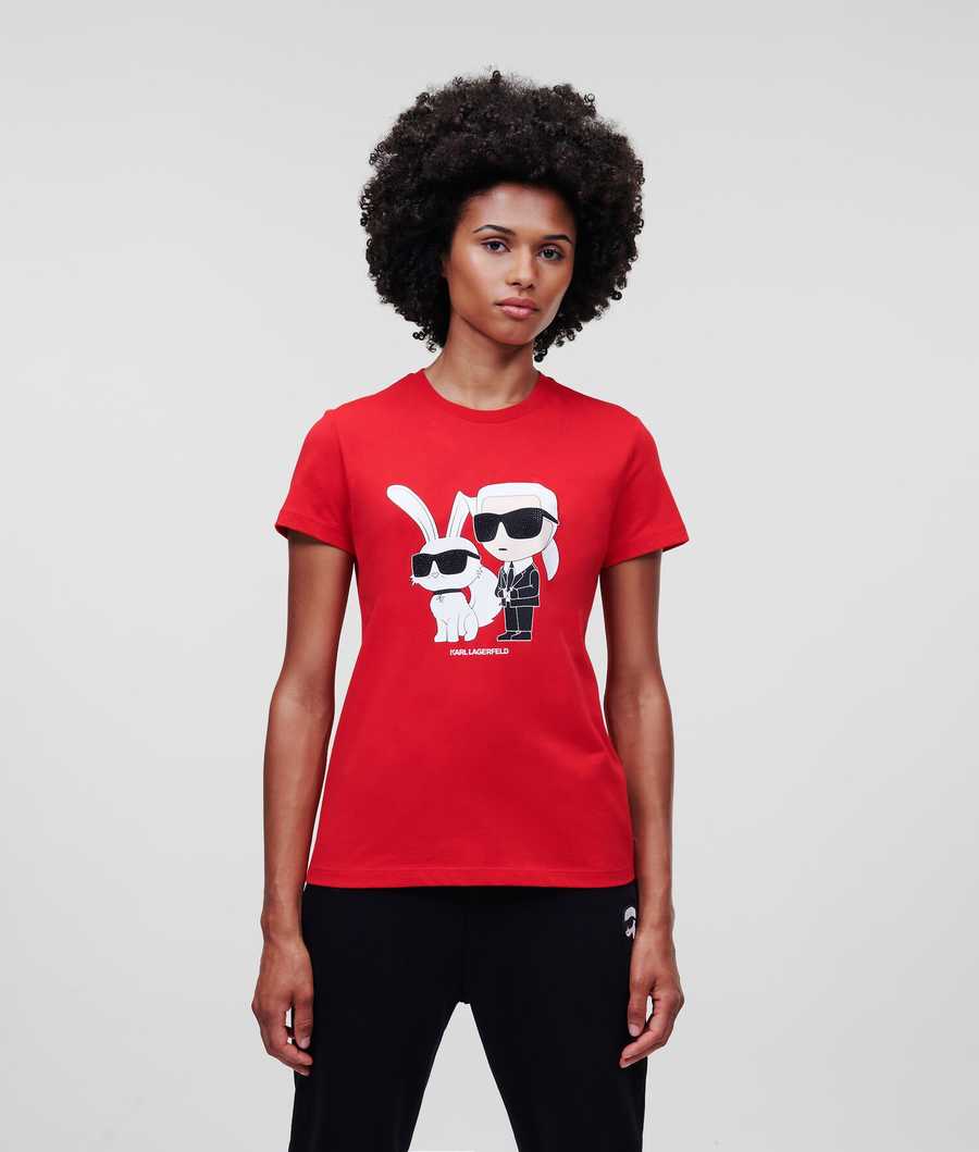 Red Women's Karl Lagerfeld Year Of The Rabbit T-Shirts | TH943OBSC