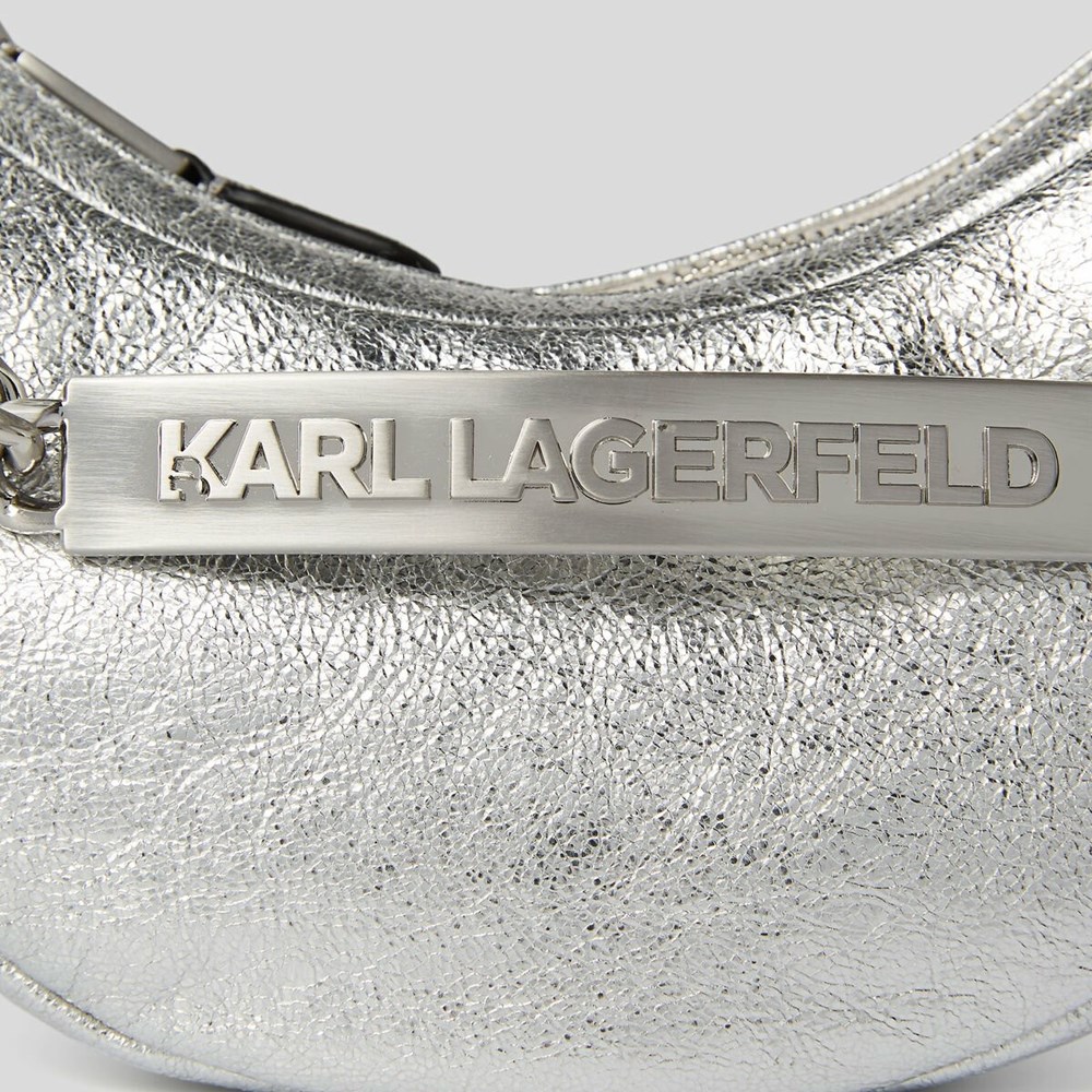 Silver Women's Karl Lagerfeld K/Id Half-moon Small Shoulder Bags | TH583OUVY