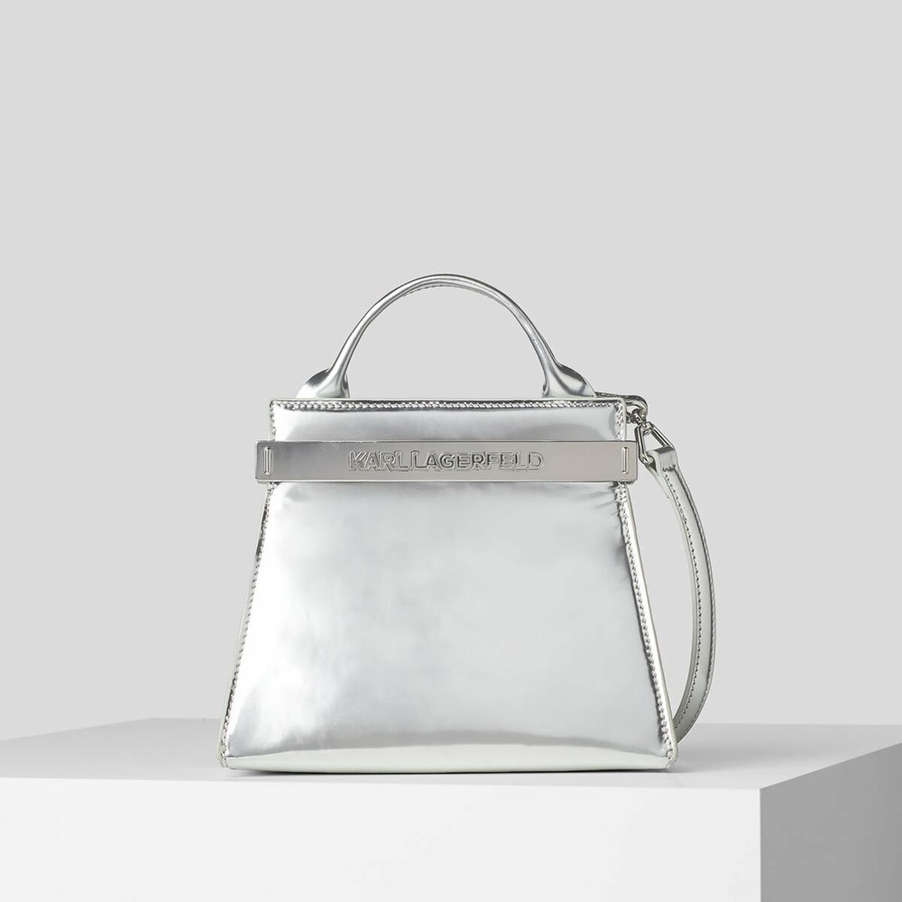 Silver Women\'s Karl Lagerfeld K/Kross Archive Small Handbags | TH475ANMQ