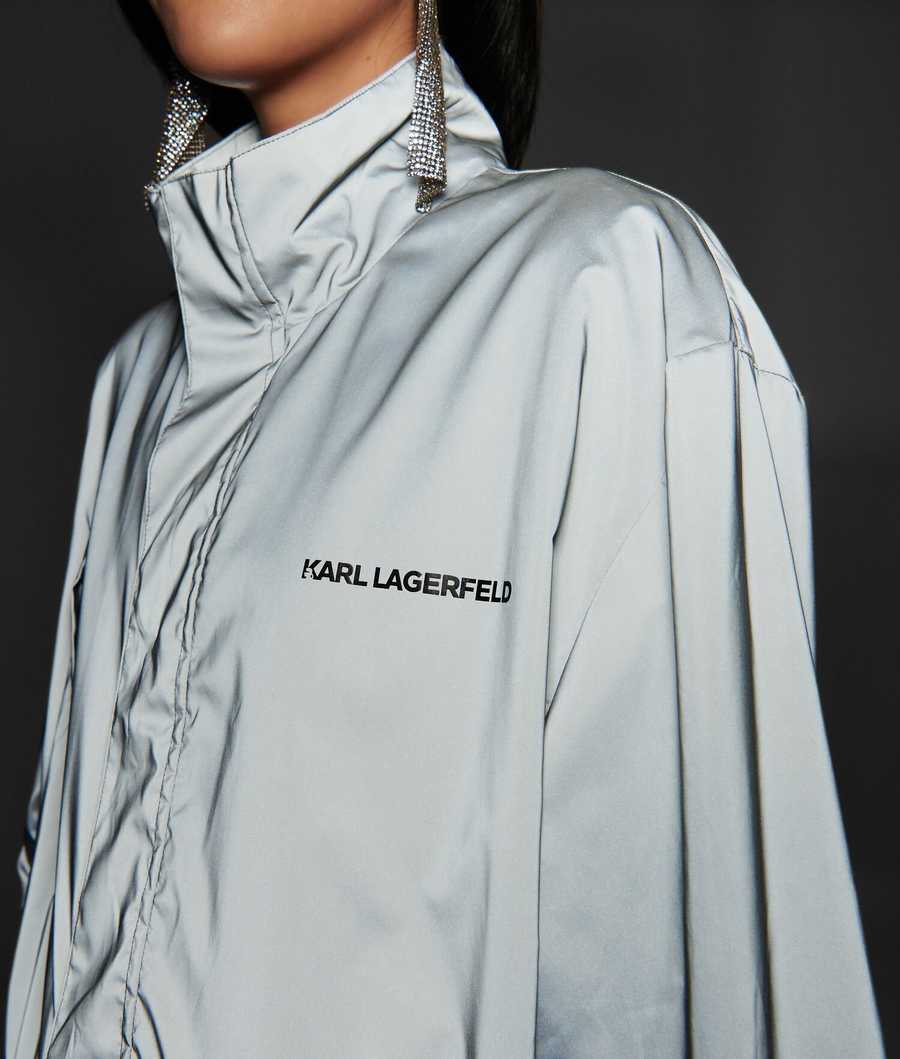 Silver Women's Karl Lagerfeld Ultra-reflective Parka Jackets | TH185VKQB