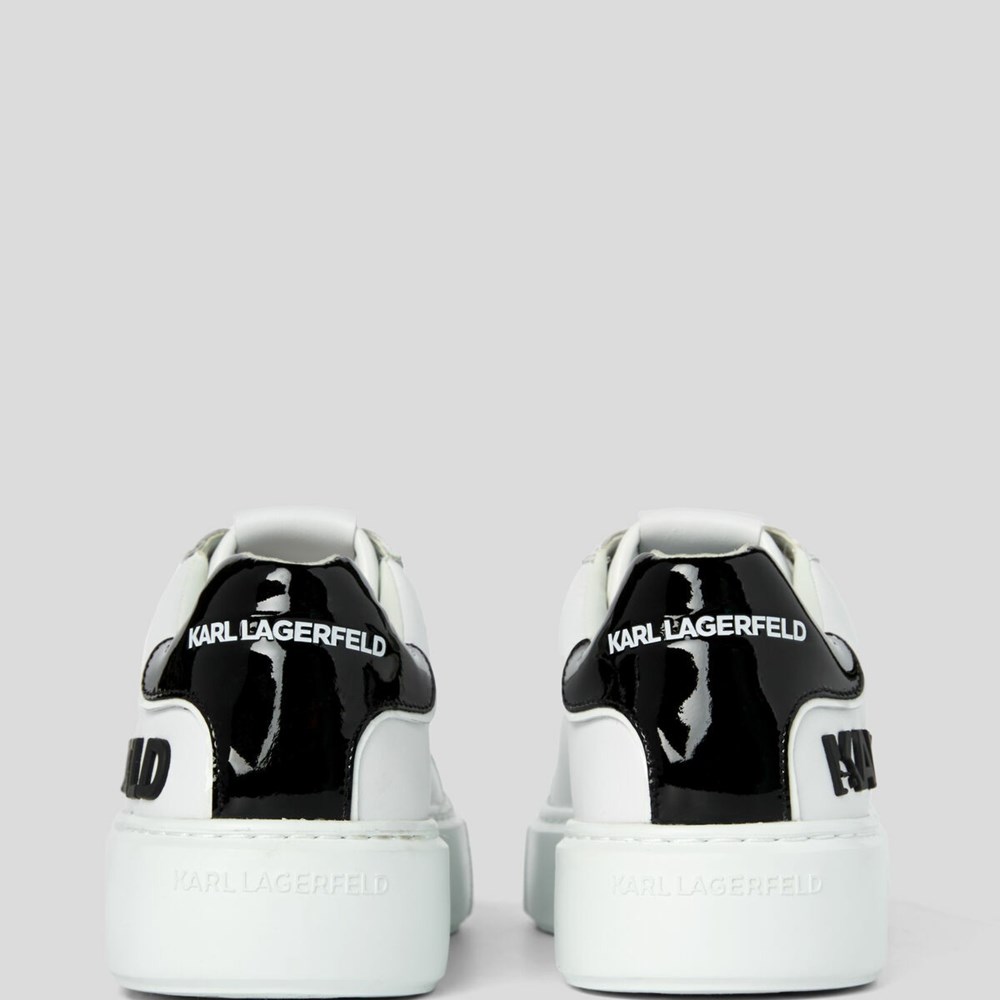 White / Black Men's Karl Lagerfeld Karl Maxi Kup Injekted Logo Sneakers | TH784GMYW