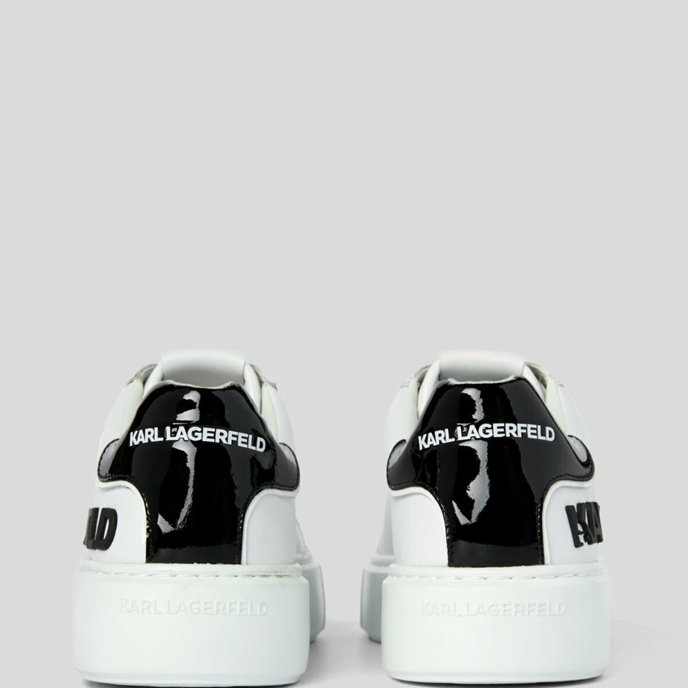 White / Black Women's Karl Lagerfeld Maxi Kup Karl Injekt Logo Sneakers | TH610WGDV