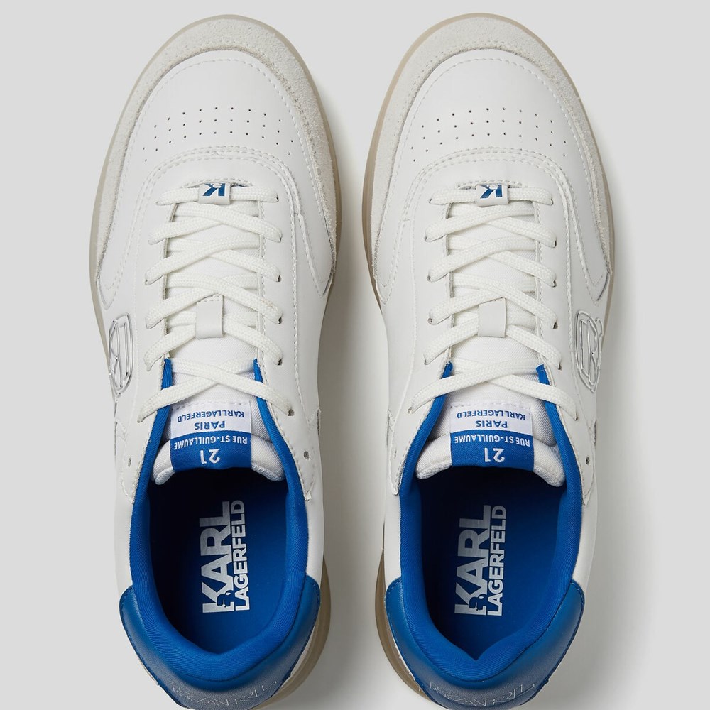 White / Blue Men's Karl Lagerfeld Brink Plexikonic Sneakers | TH725FDWI