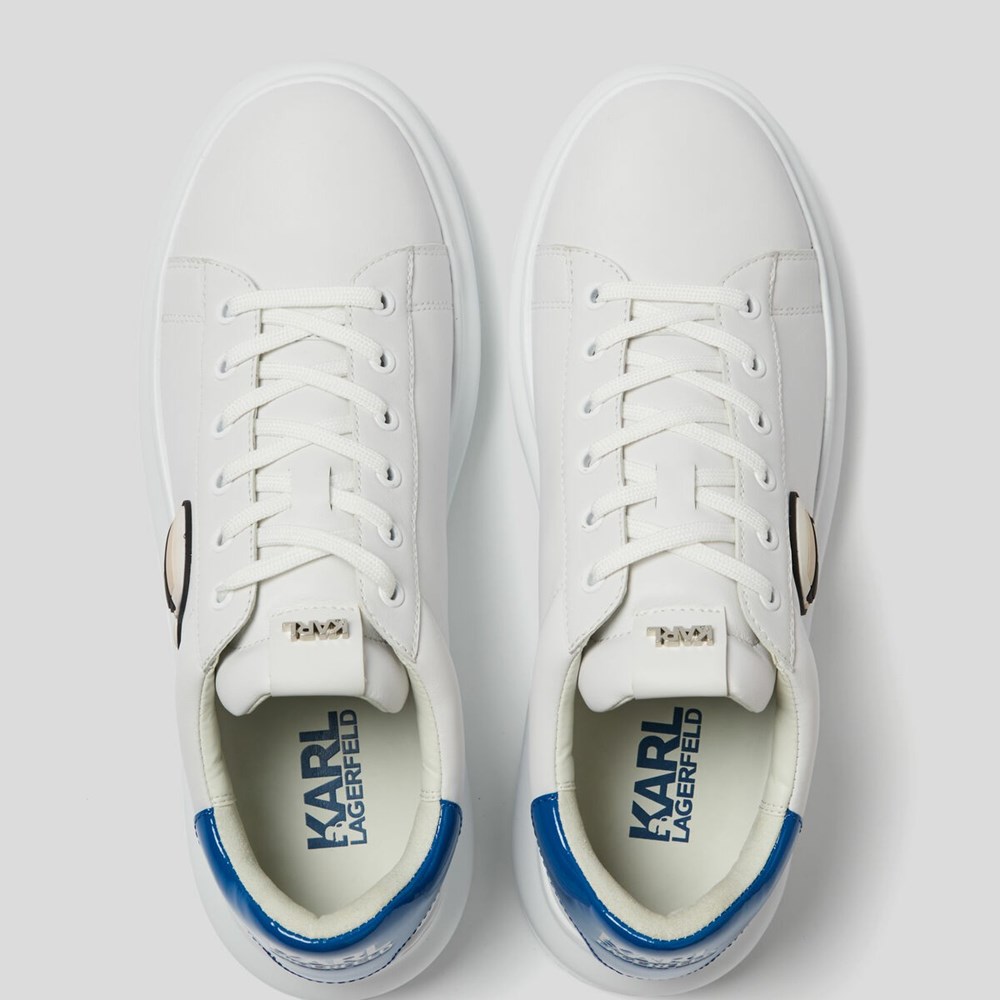 White / Blue Men's Karl Lagerfeld K/Ikonik Kapri Sneakers | TH159YMEQ