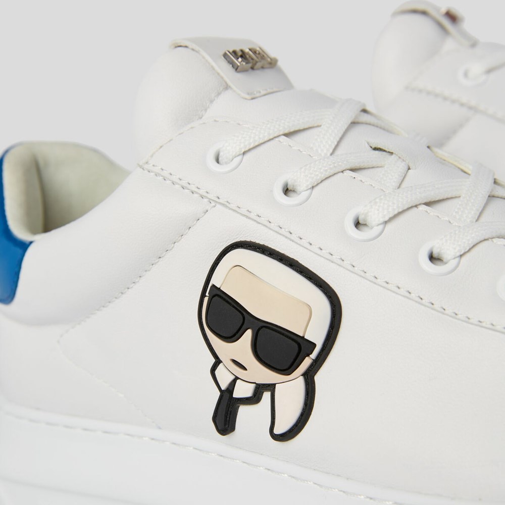 White / Blue Men's Karl Lagerfeld K/Ikonik Kapri Sneakers | TH159YMEQ