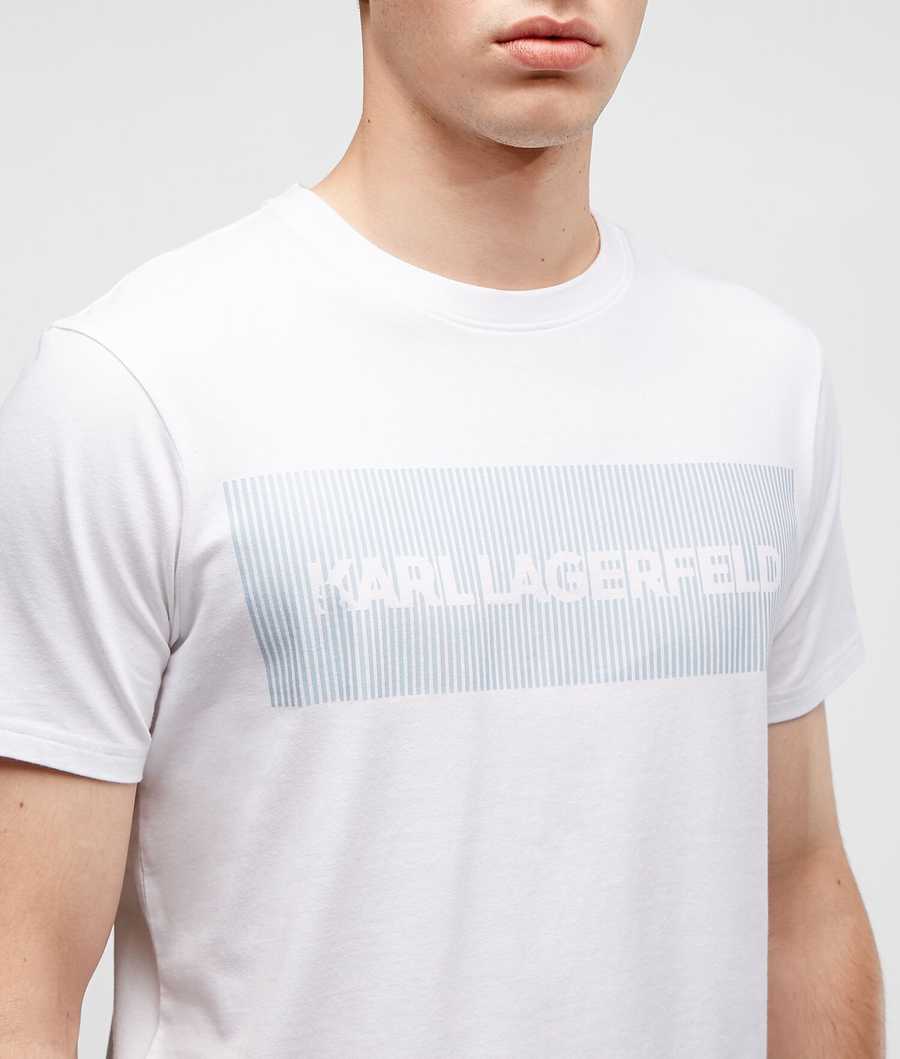 White / Blue Stripes Men's Karl Lagerfeld Karl Logo Pyjama Set Sleepwear | TH285RBWQ