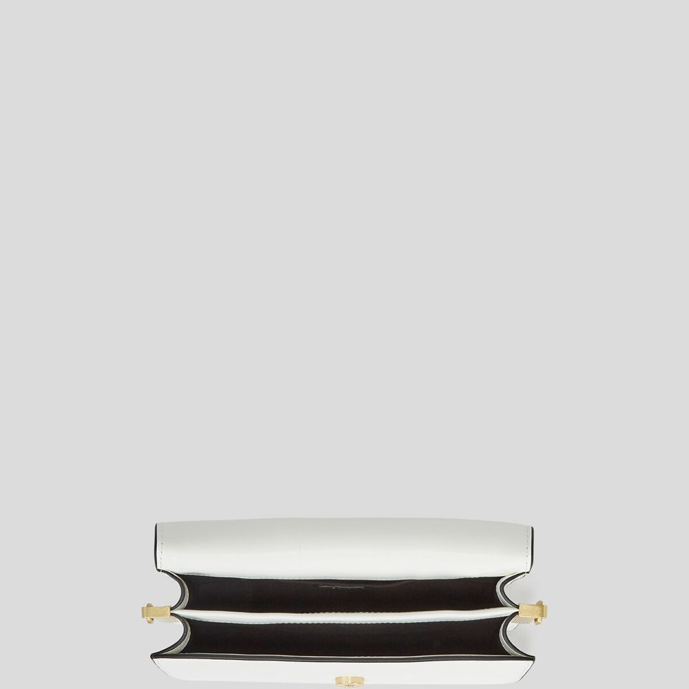 White / Gold Women's Karl Lagerfeld K/Signature Shoulder Bags | TH261FQZT