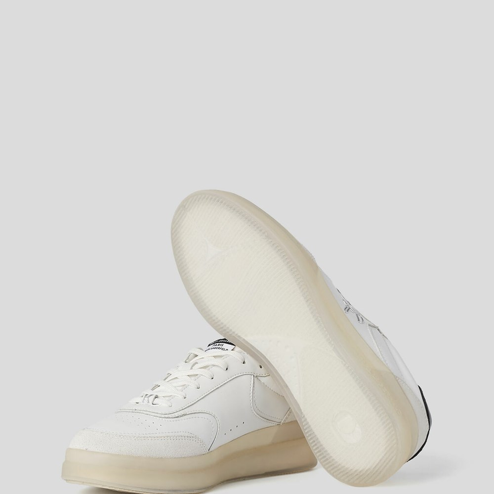 White Men's Karl Lagerfeld Brink Plexikonic Sneakers | TH047DLQP