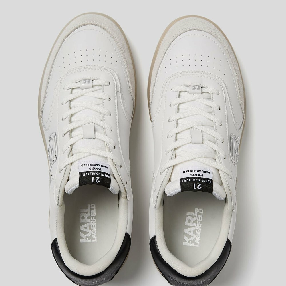 White Men's Karl Lagerfeld Brink Plexikonic Sneakers | TH047DLQP