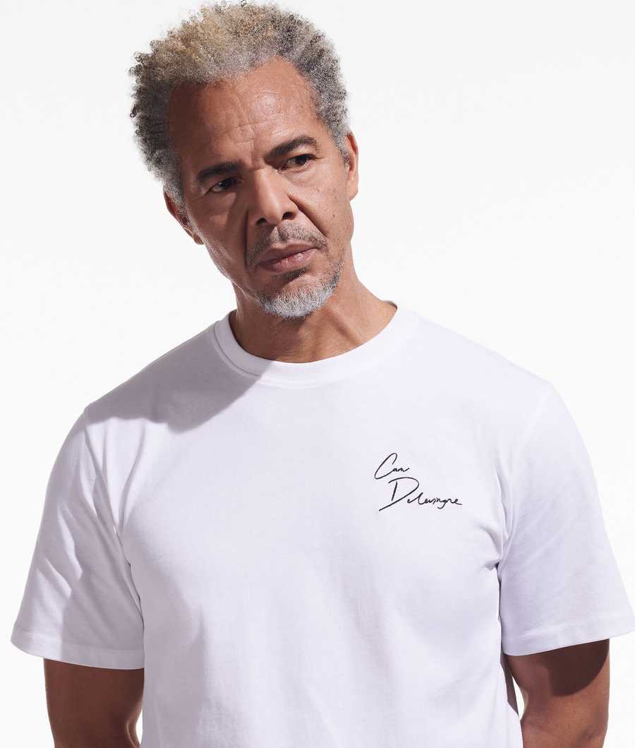 White Men's Karl Lagerfeld Cara Loves Karl Signature T-Shirts | TH541JLTE