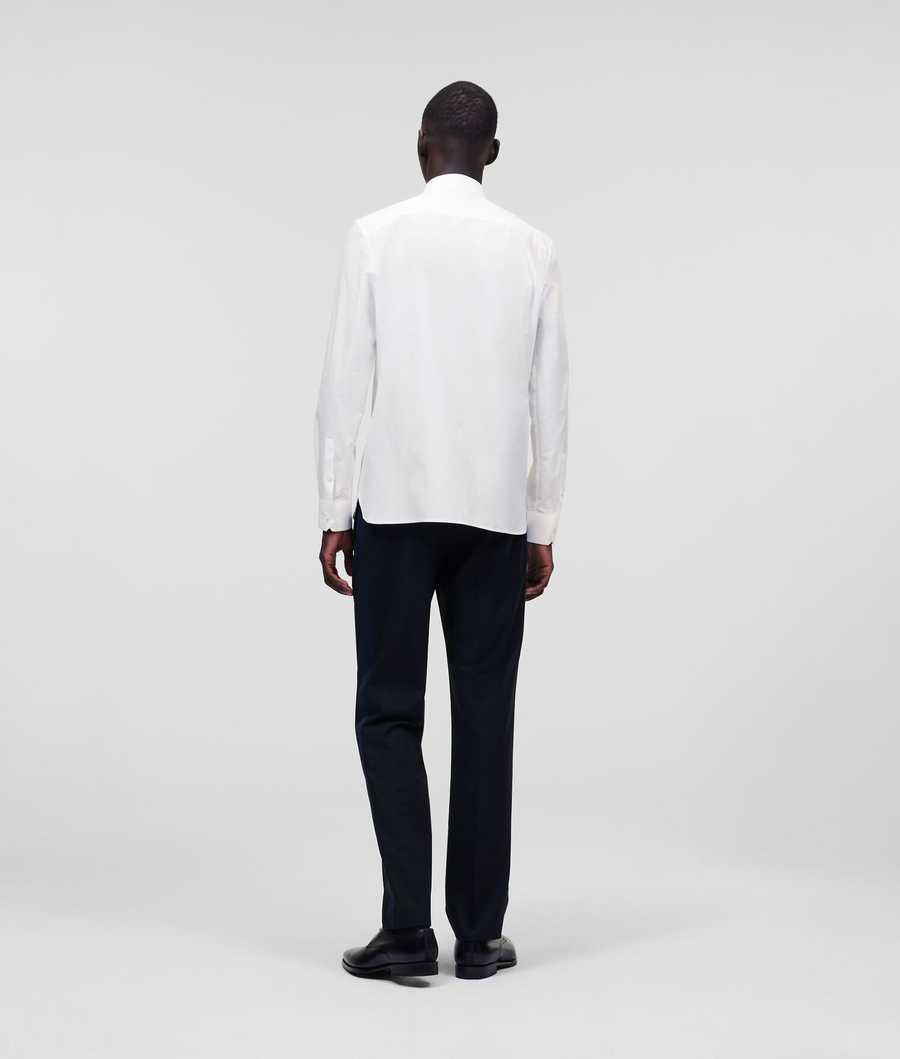 White Men's Karl Lagerfeld Evening Shirts | TH465ZKUP