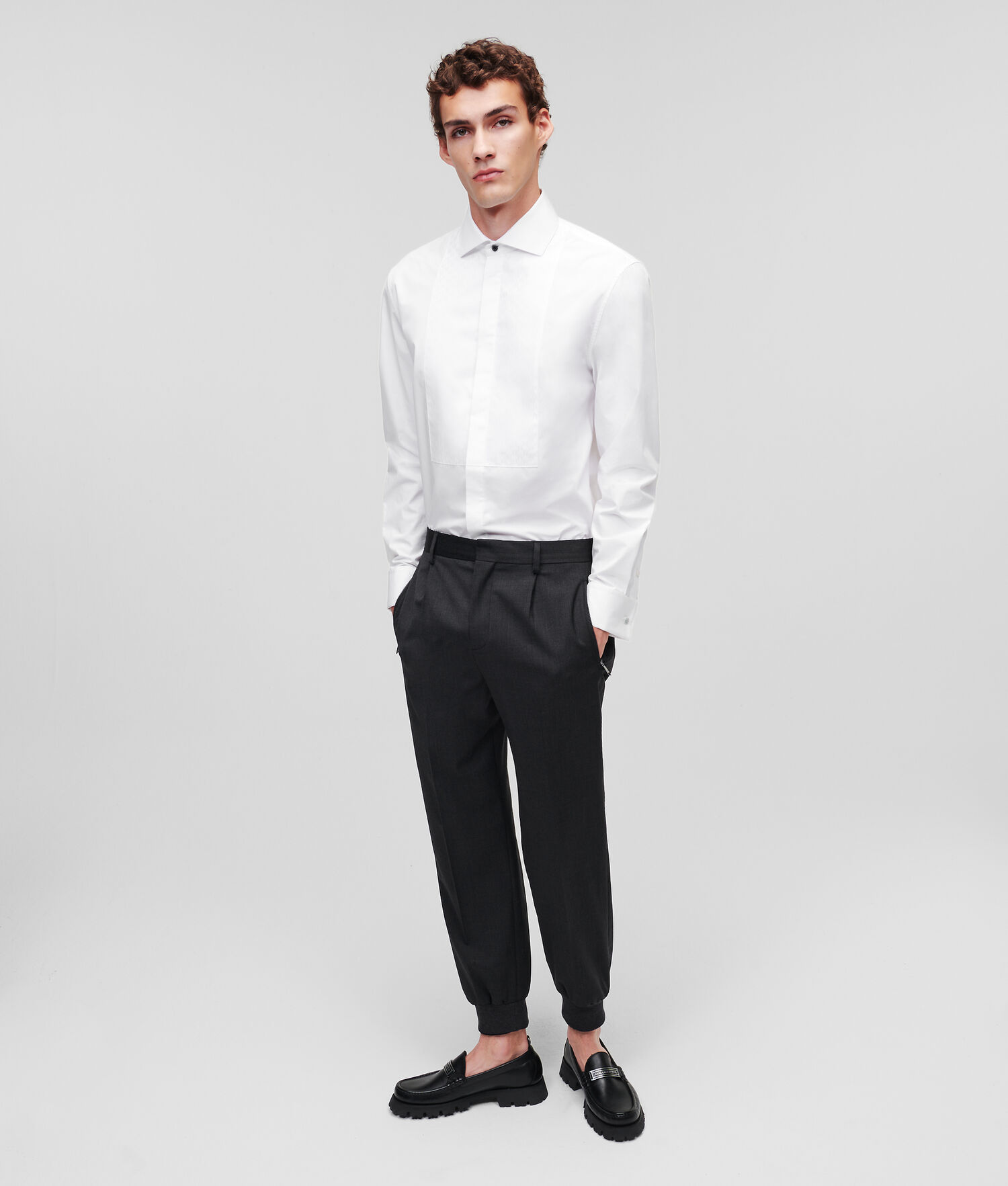 White Men's Karl Lagerfeld Evening Shirts | TH873PEOD