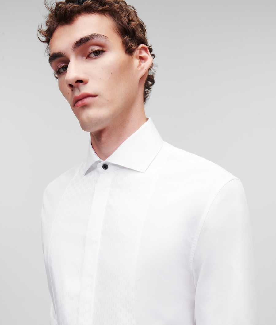 White Men\'s Karl Lagerfeld Evening Shirts | TH873PEOD