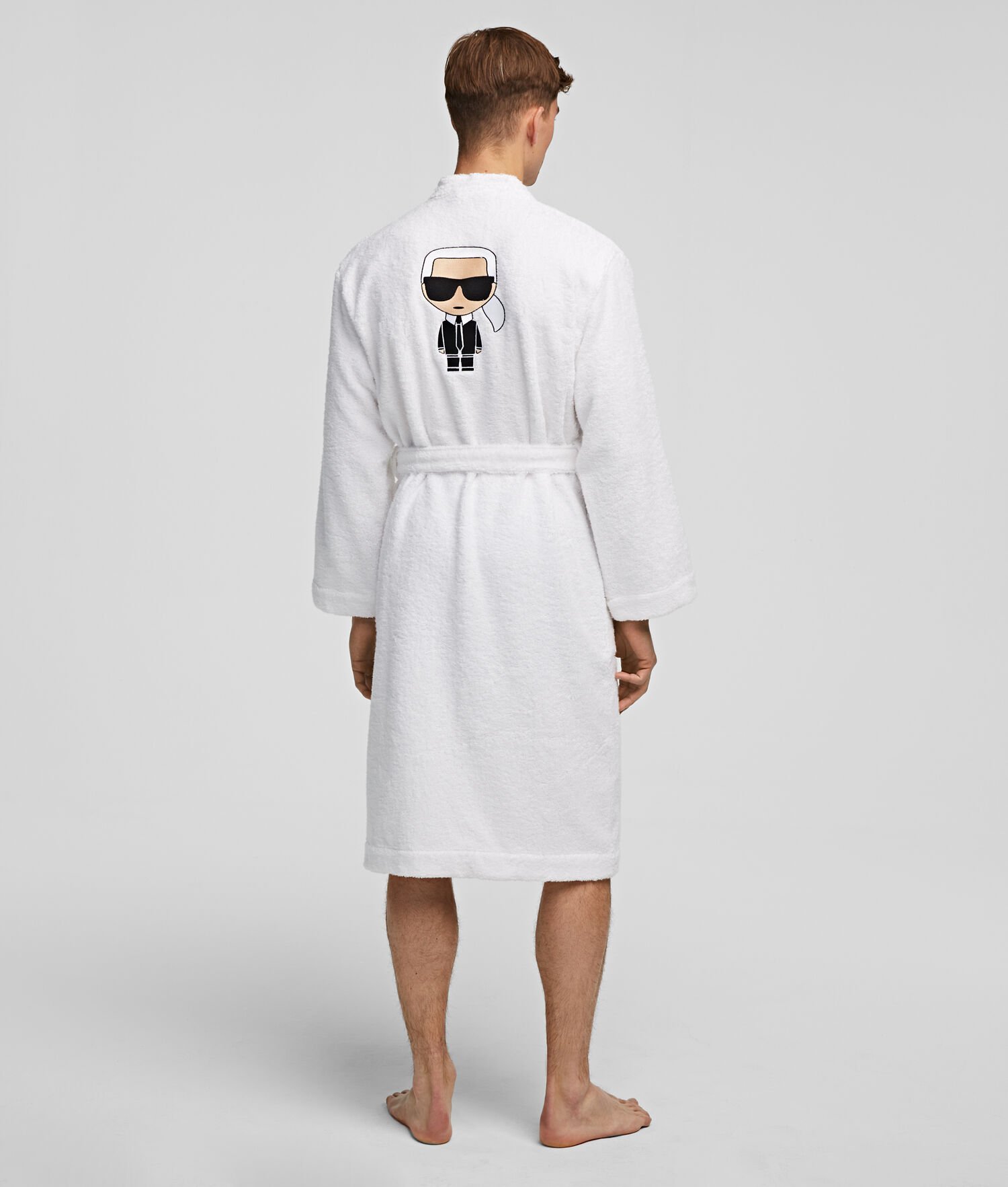 White Men's Karl Lagerfeld Ikonik Bathrobe Loungewear | TH463KIUB