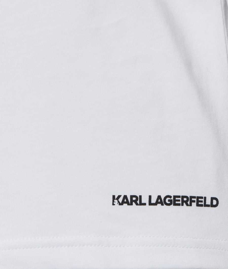 White Men's Karl Lagerfeld Ikonik Karl Rubber Patch T-Shirts | TH671RKTS