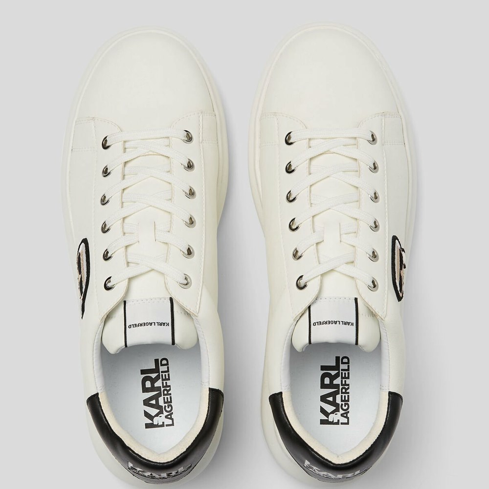 White Men's Karl Lagerfeld K/Ikonik Kapri Sneakers | TH298WAVQ