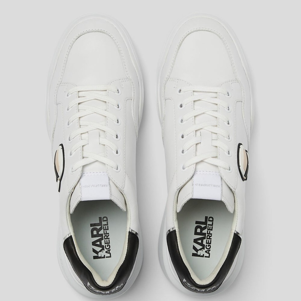 White Men's Karl Lagerfeld K/Ikonik Kapri Run Sneakers | TH463KDSY