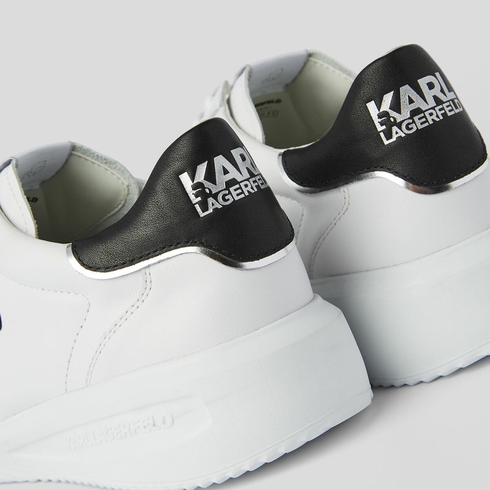 White Men's Karl Lagerfeld K/Ikonik Kapri Run Sneakers | TH463KDSY