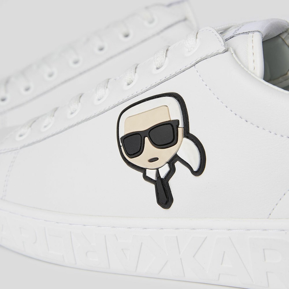 White Men's Karl Lagerfeld K/Ikonik Kupsole Iii 3d Lace Sneakers | TH625XLIO