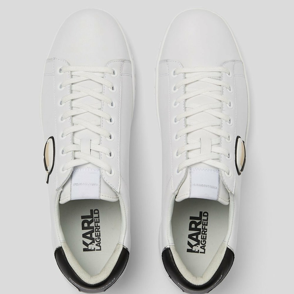 White Men's Karl Lagerfeld K/Ikonik Kupsole Iii 3d Lace Sneakers | TH625XLIO