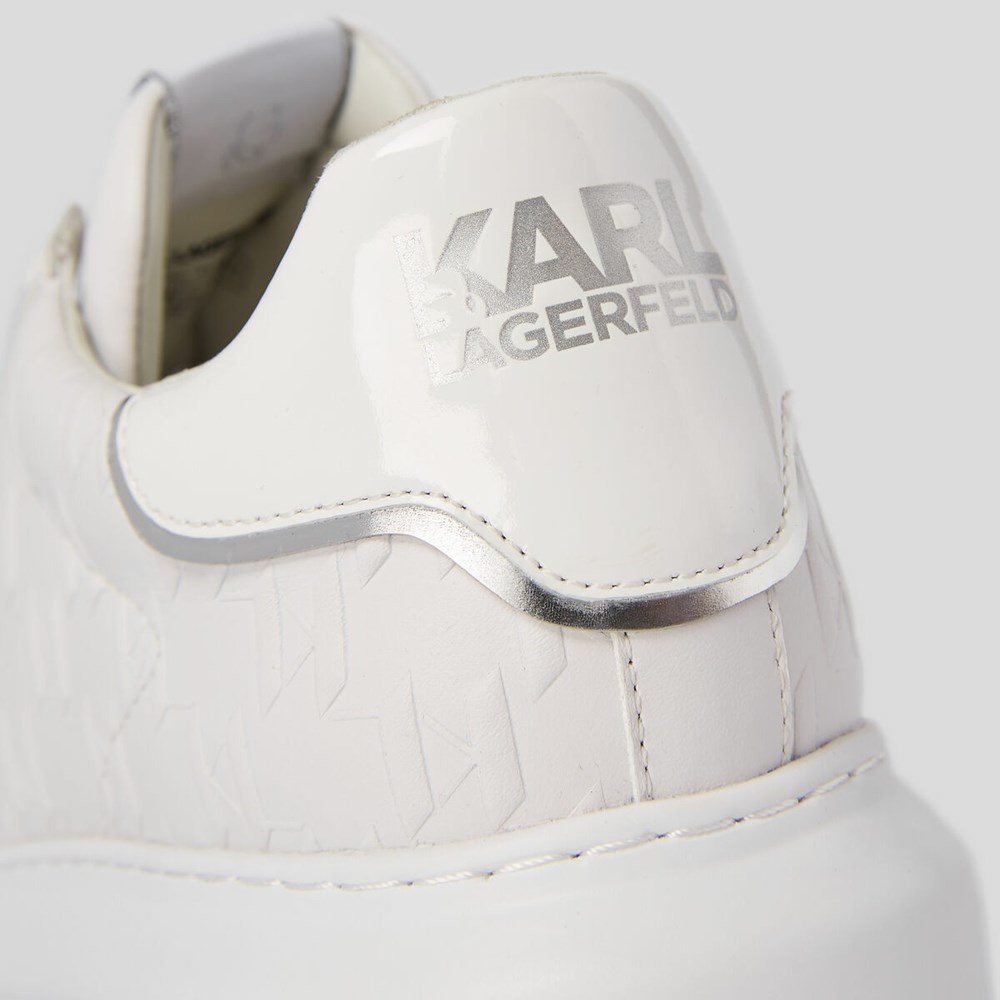 White Men's Karl Lagerfeld K/Monogram Kapri Sneakers | TH349IYZR